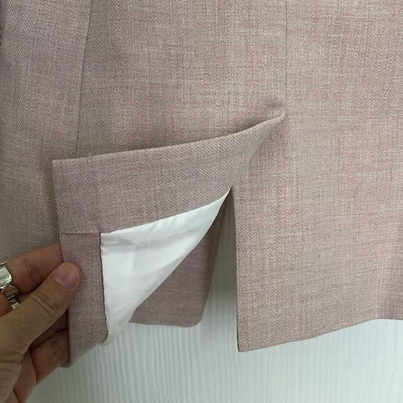 H&M - Fitted Soft Pink 1 Button Lined Long Sleeve Blazer Size XXS - Picture 12 of 12